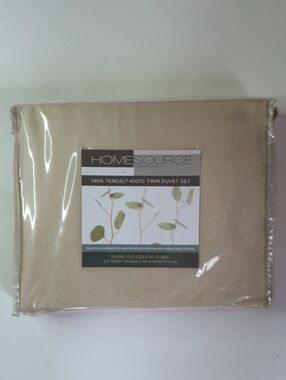 Twin Duvet Set 100% Tencel 400TC - Tan/Beige NWT